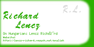 richard lencz business card